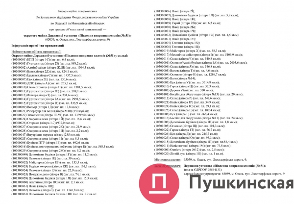 Закрытую после бунта одесскую колонию опять выставили на торги