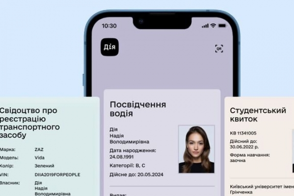 
Водительские права, техпаспорта и студенческие в "Діє" приравняли к бумажным
