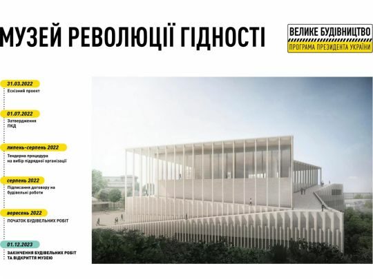 Музей Революції Гідності в Києві планують збудувати до кінця 2023 року