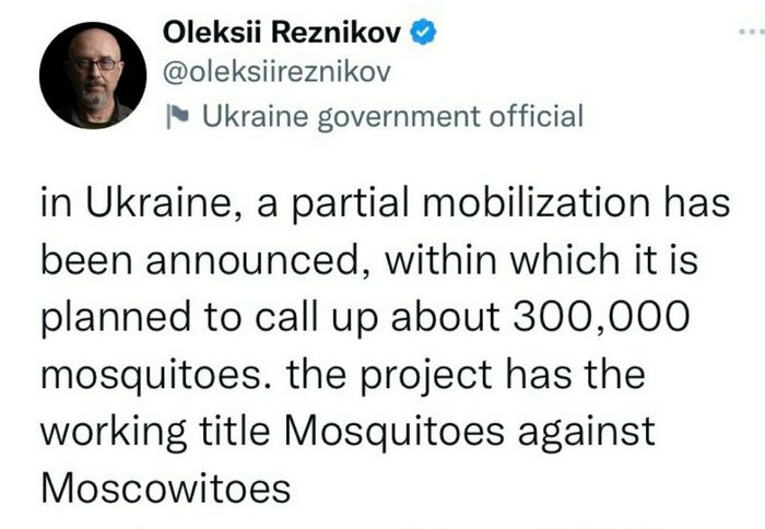 «Призвемо 300 тисяч комарів»: Резніков потролив росіян