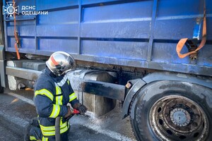На трассе Одесса – Киев загорелся грузовик с зерном