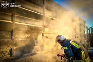 На трассе Одесса – Киев загорелся грузовик с зерном